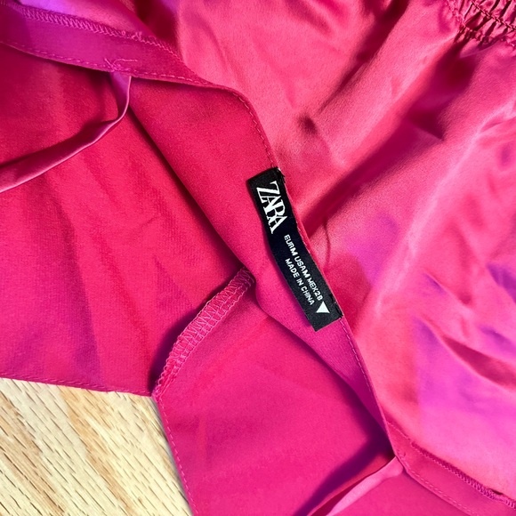 Zara Pink Magenta Satin Cami Crop Top - Picture 2 of 3